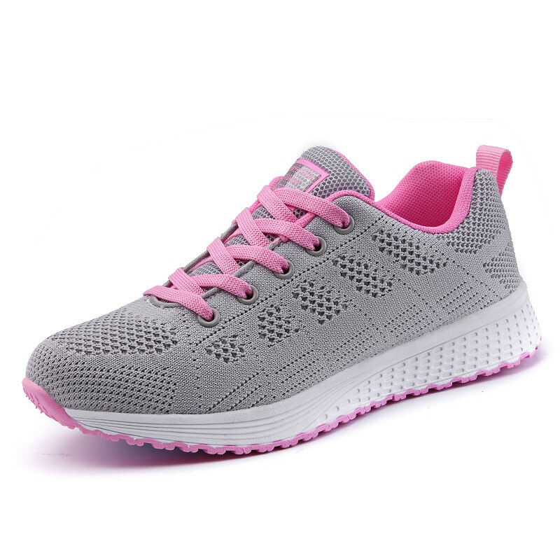 Thumbnail: Ladies Casual Shoes Fashion Breathable Comfortable Walking Mesh Lace-up Sneakers