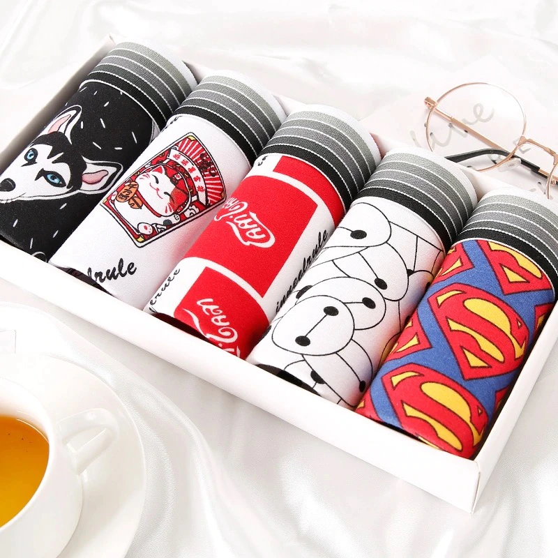 Thumbnail: 5PCS/Lot underwear cute cartoon underpants men underwear boxer shorts