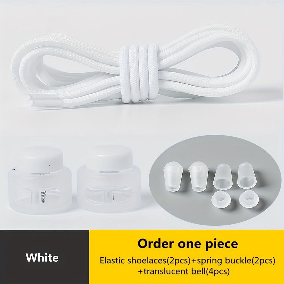 Thumbnail: 1 Pair of Elastic Spandex Shoelaces - Universal Adult 100cm Length, Lazy Tie-Fre