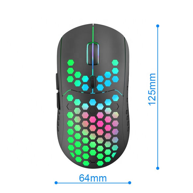 Thumbnail: RGB Lighting Honeycomb Shell Optical USB 2.4G Wireless Gaming Mouse for Laptop