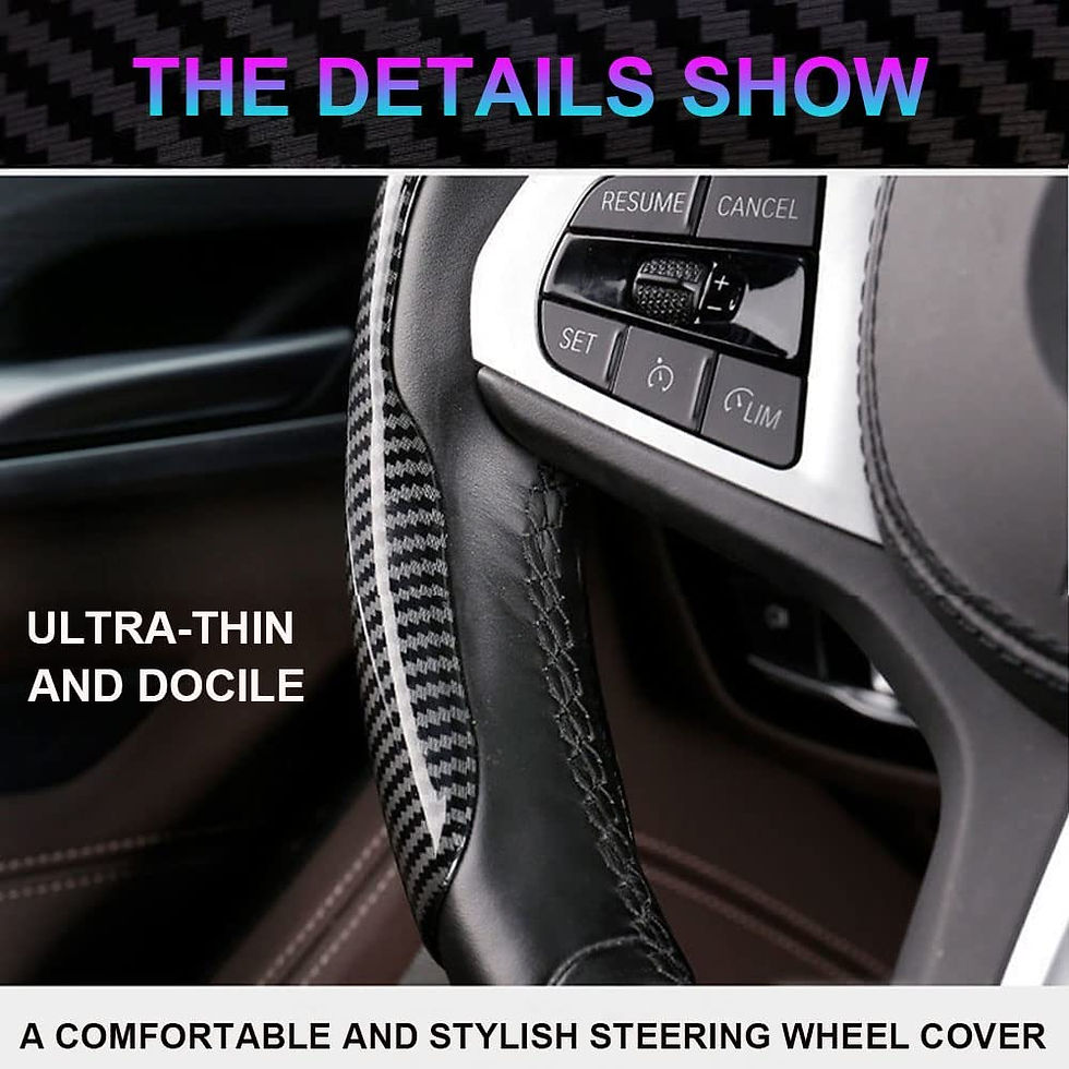 Thumbnail: [Carbon Fiber Steering Wheel Cover] Non-Slip Carbon Fiber Steering Wheel Cover -
