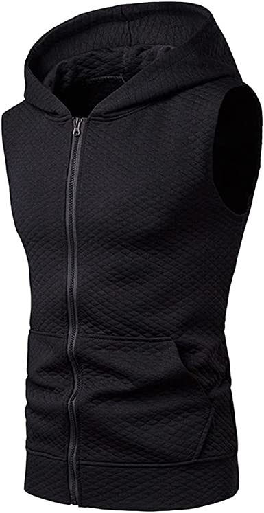 Thumbnail: Men's Casual Hoodie Tank Tops Sleeveless Shirts Gym Workout with Pockets Gym Mus