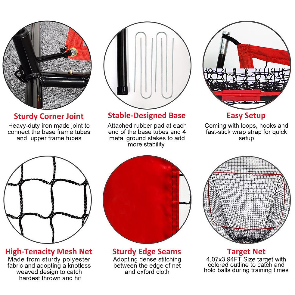 Thumbnail: 7x7ft Baseball Softball Teeball Practice Net Batting Hitting Pitching Training N