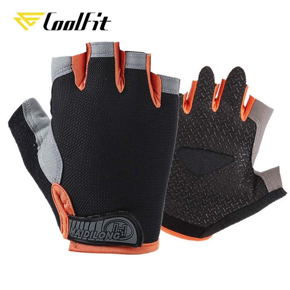 Thumbnail: Cool Fit Breathable Fitness Gloves Silicone Palm Hollow Back 