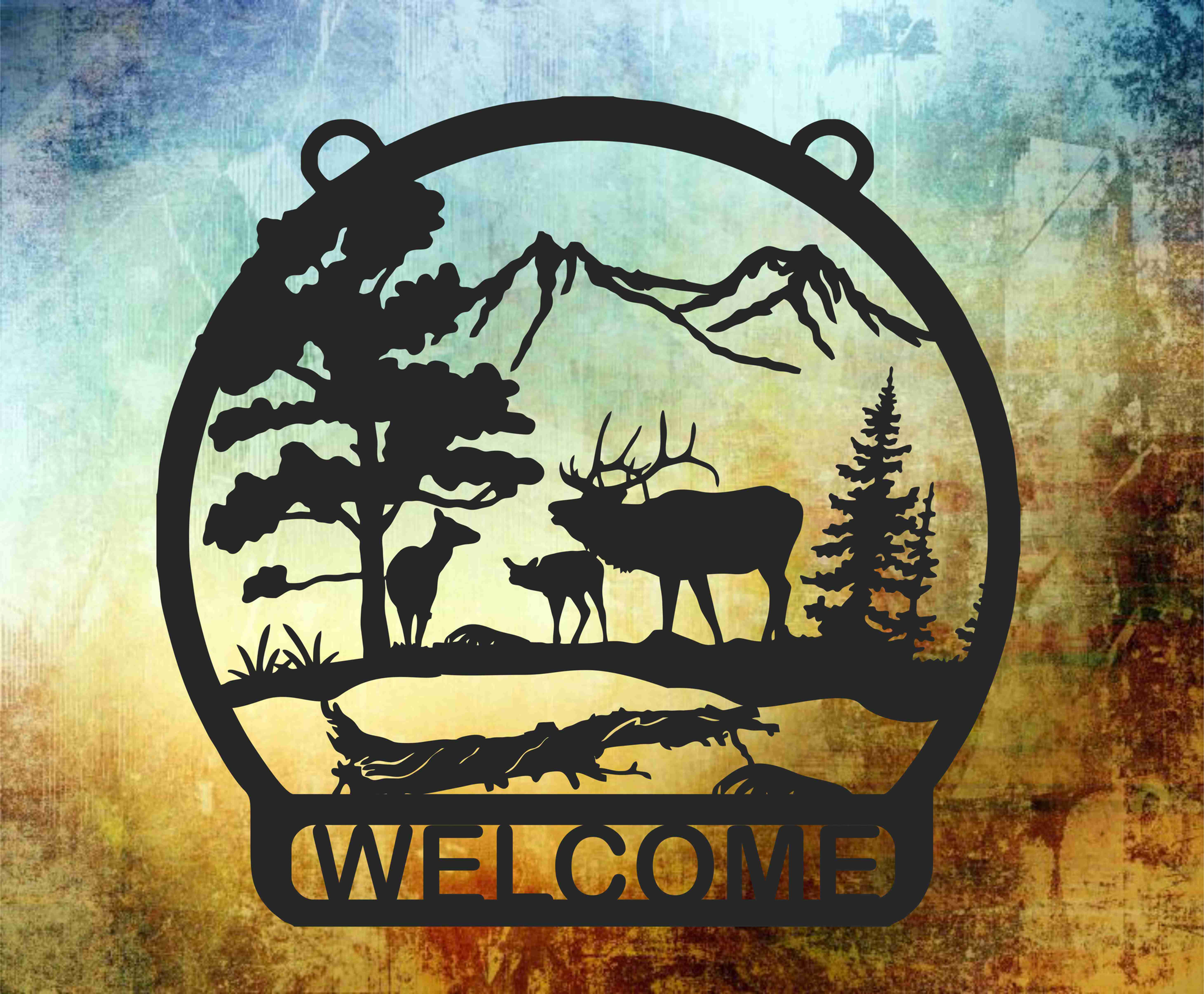 Elk in the woods plasma cut sign or yard stake.