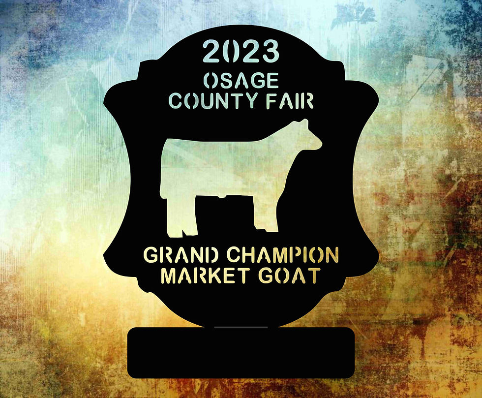 Steer/heifer Stand up award metal plasma cut award/pen sign. Trophy/ribbon
