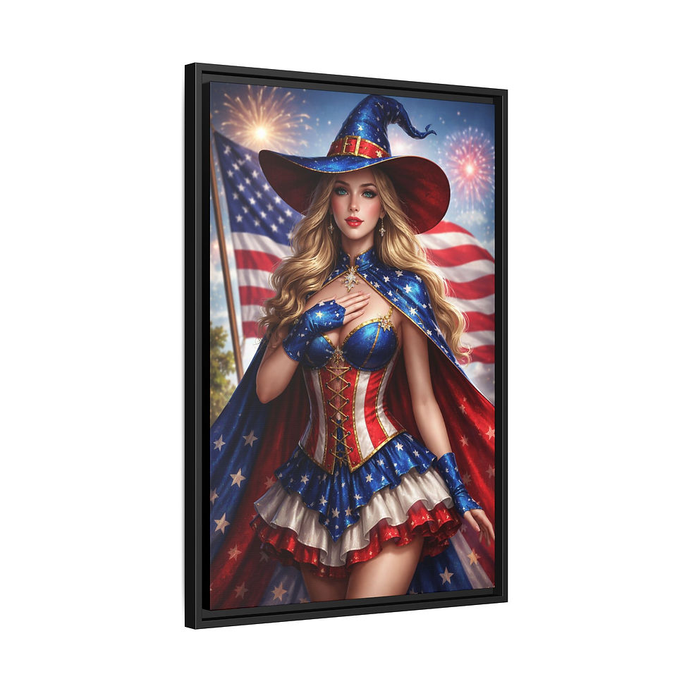 Thumbnail: Real American Witch Matte Canvas, Framed (Multi-color)
