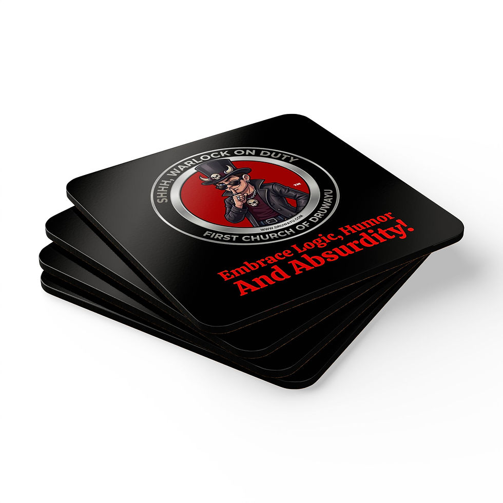 Thumbnail: Warlock on Duty Corkwood Coaster Set