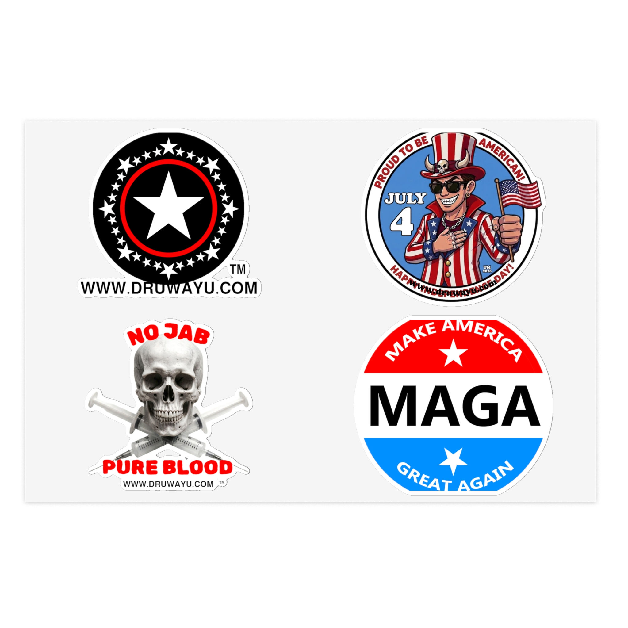 The HEW July 4th Sticker Sheet Bundle, 5pcs