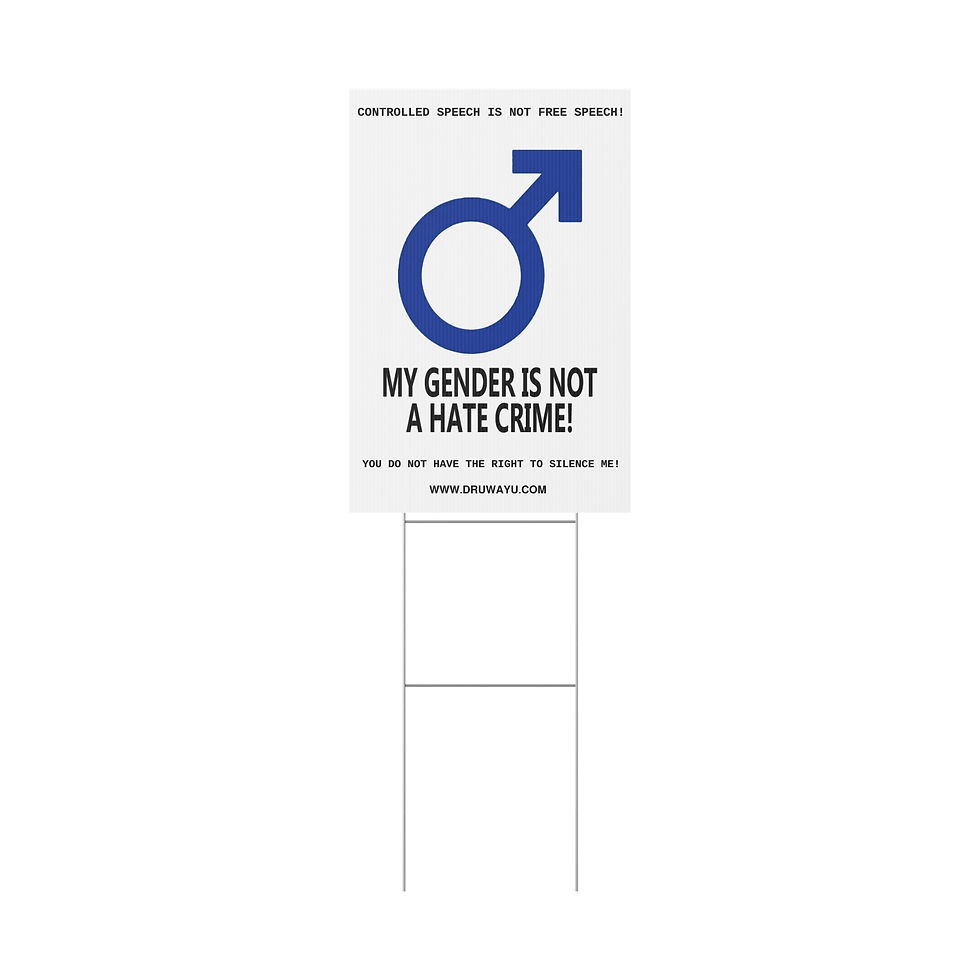 Thumbnail: Male My Gender/Not A Hate Crime  Plastic Yard Sign