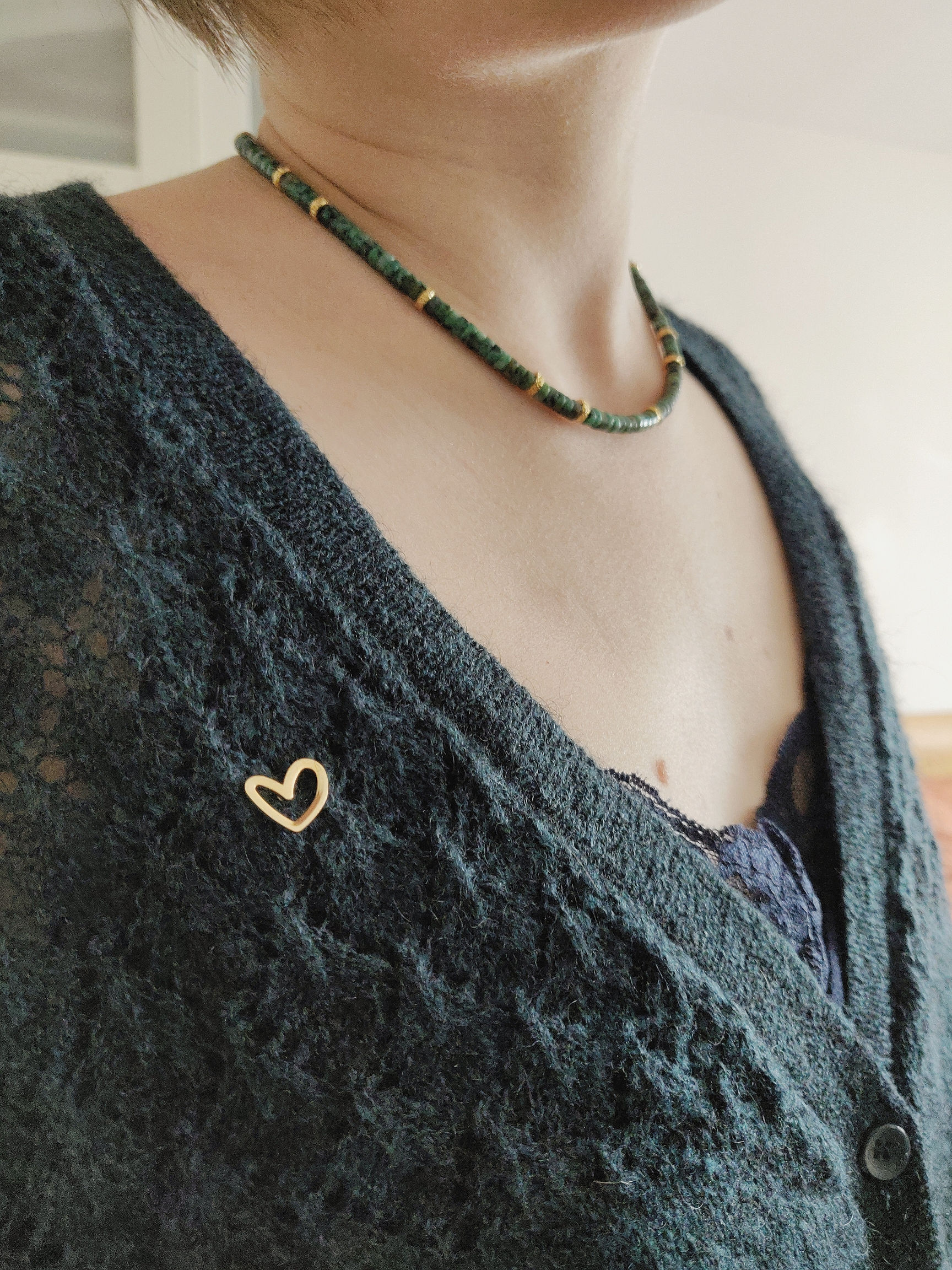 Pins broche cœur plaqué or badge love épingle AIMEE par Adèle et Louise