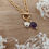 Miniature : Collier en pierres naturelles améthyste sur chaine à grosses maille en laiton plaqué or et pendentif cœur plaqué or