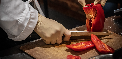 Chef Mason cuts pepper
