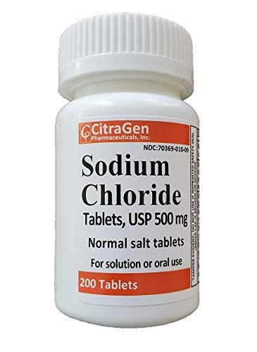 Sodium Chloride Tablets 500 mg (0.5 gram) USP Normal Salt Tablets - 200 Tablets