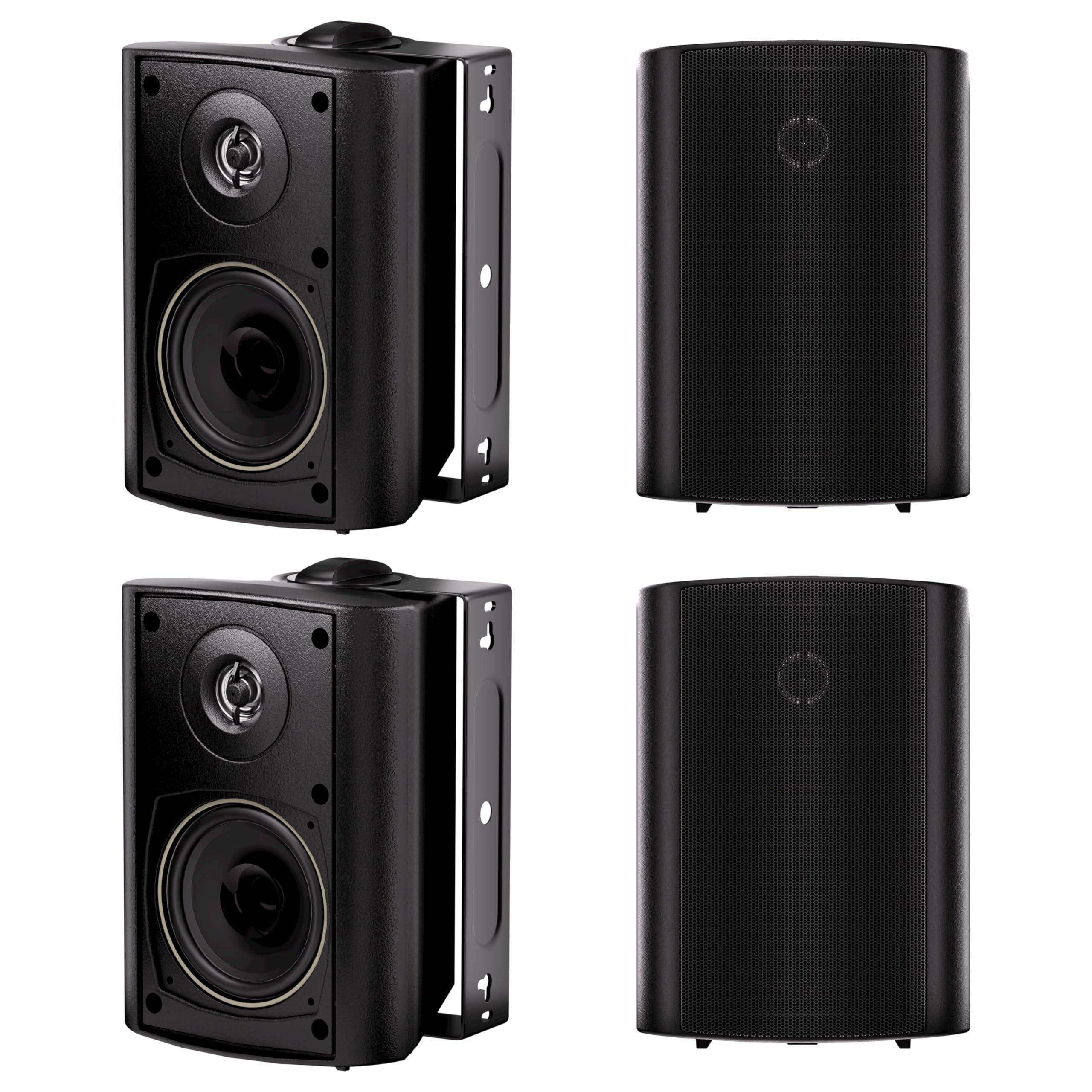 Herdio 400 Watts Waterproof Bluetooth Speakers 4 Inches All Weather Wired Wall M