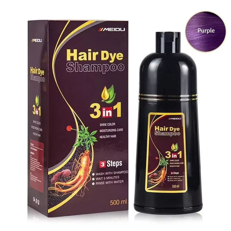 Thumbnail: Meidu 3 In 1 Instant Coloring Shampoo Natural Black Color for Men Women Hair Dye