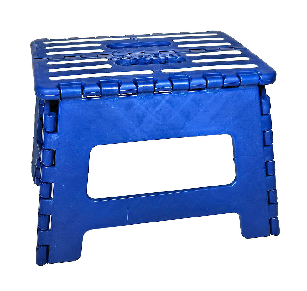 Thumbnail: House 2 Home 9" Plastic 1 Step Folding Step Stool, Purple with White Grip Stripe
