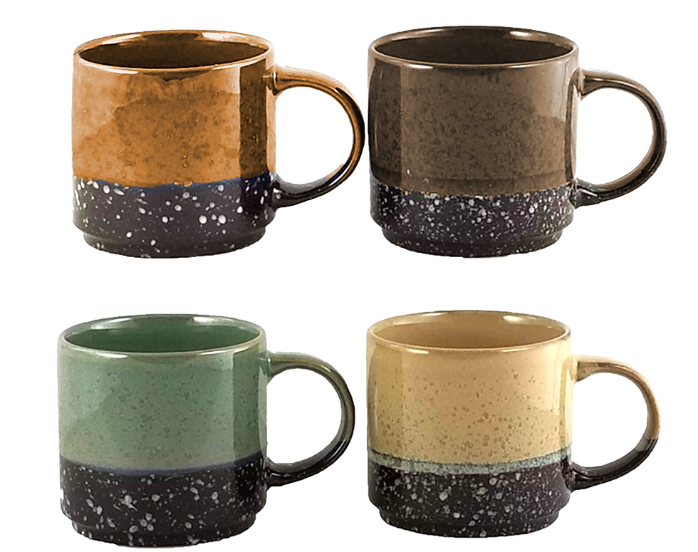 Thumbnail: Marcelle 5-Piece Stackable Ceramic Coffee Mug Set, 14 oz