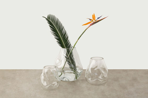 Vaso Bolha em vidro soprado sem molde, peça única, 80e8 design autoral São Paulo