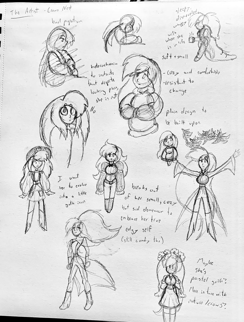 Artist character roughs