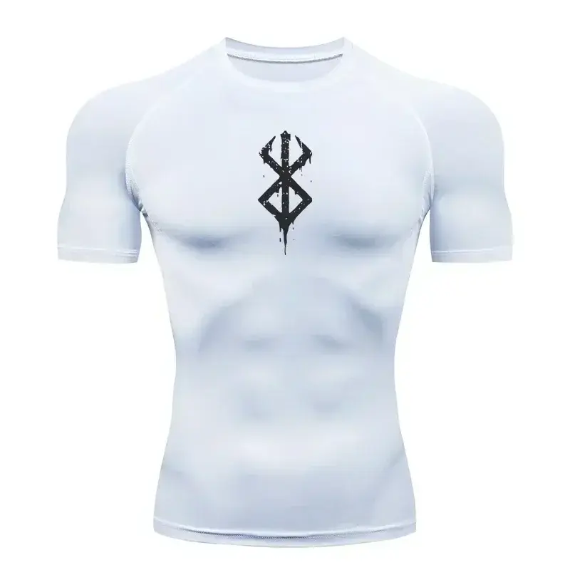 Thumbnail: Men's Print Compression Shirts Summer Short Sleeve Rash Guard Gym Workout T-shir