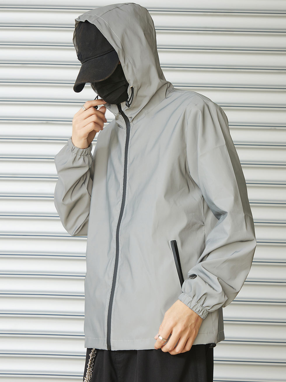 Thumbnail: Night Reflective Clothes Spring New Men's Hooded Jacket Outdoor Run Casual Windp