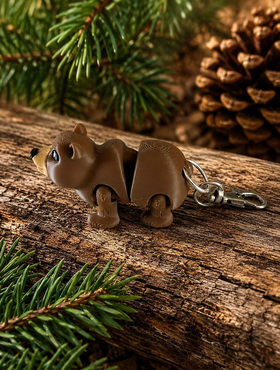 Thumbnail: Brown bear articulated keychain 