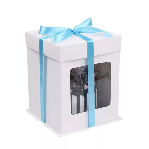 Cajas Decorativas Con Ventanilla - Blanco - 21 x 21 x 26.5 - 10uds | C