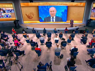 Grande conferência de imprensa de Vladimir Putin 2020. O principal.