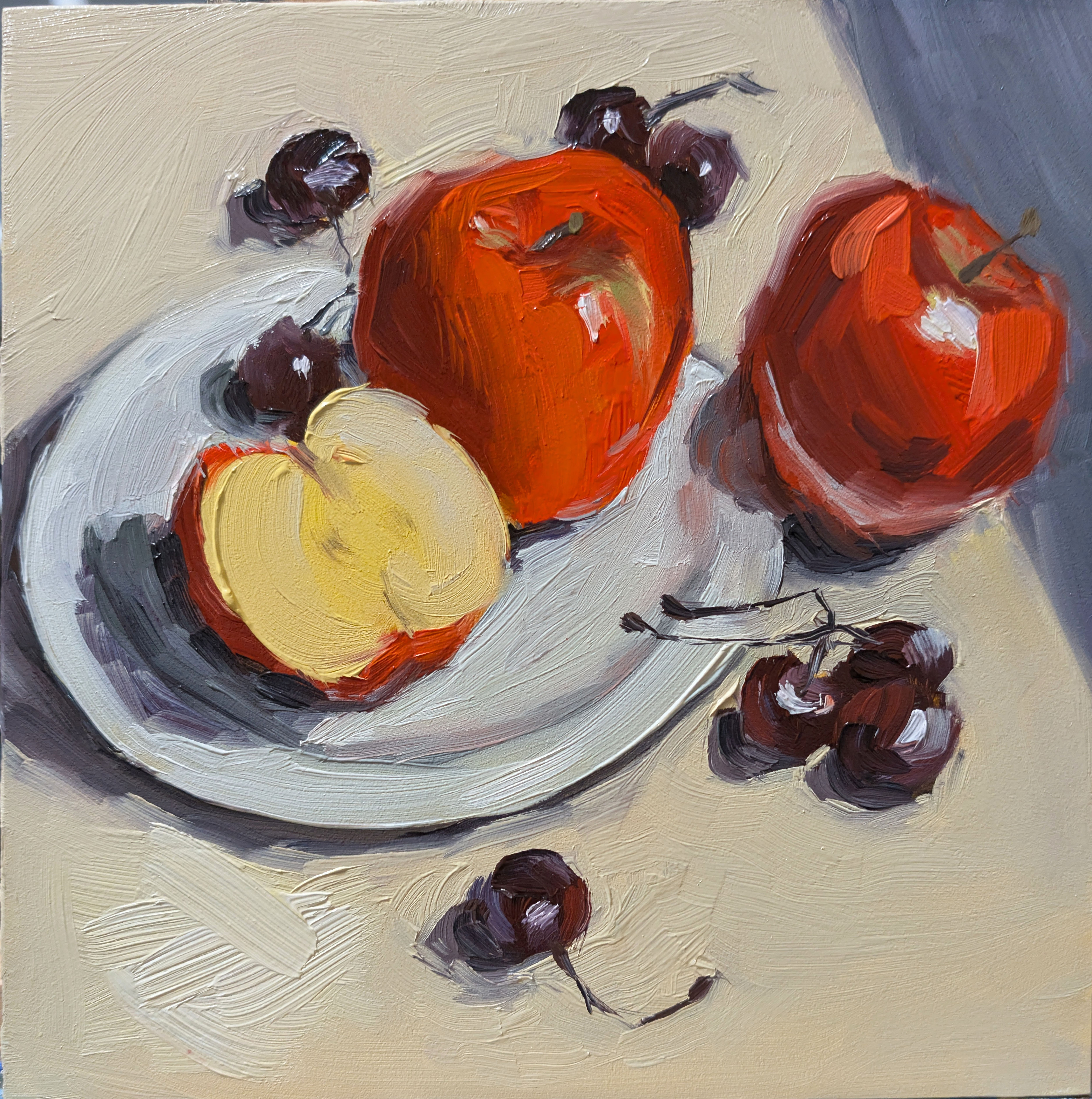 Apples and Cherries Original Oil Painting