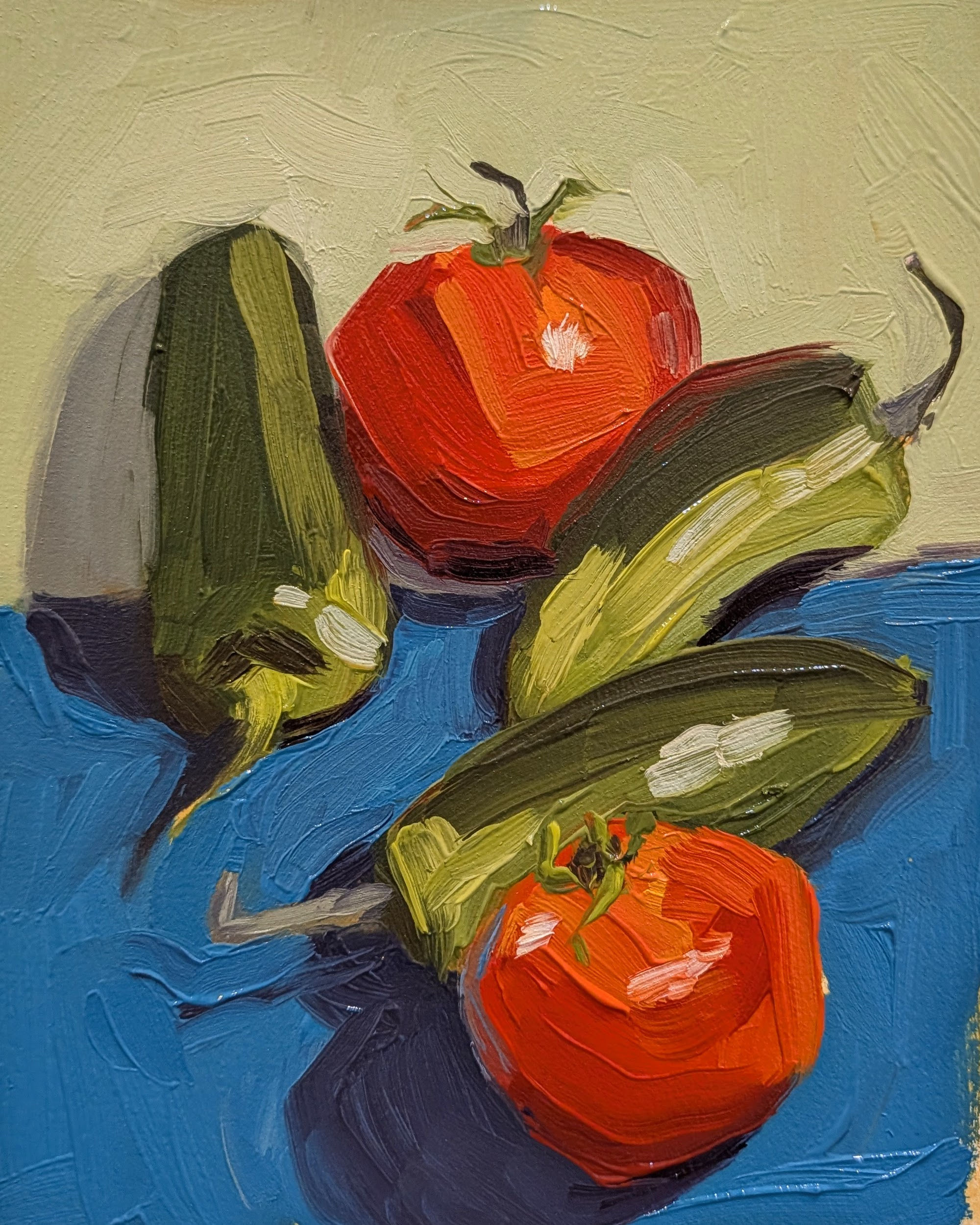 Peppers and Tomatoes Original Oil Painting