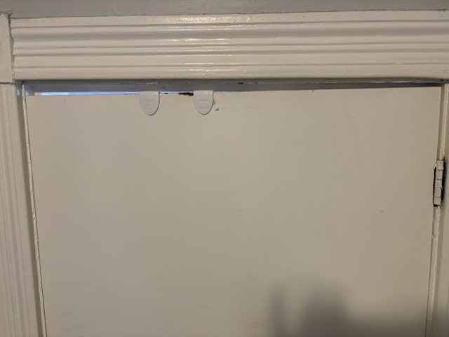 A sagging door frame.