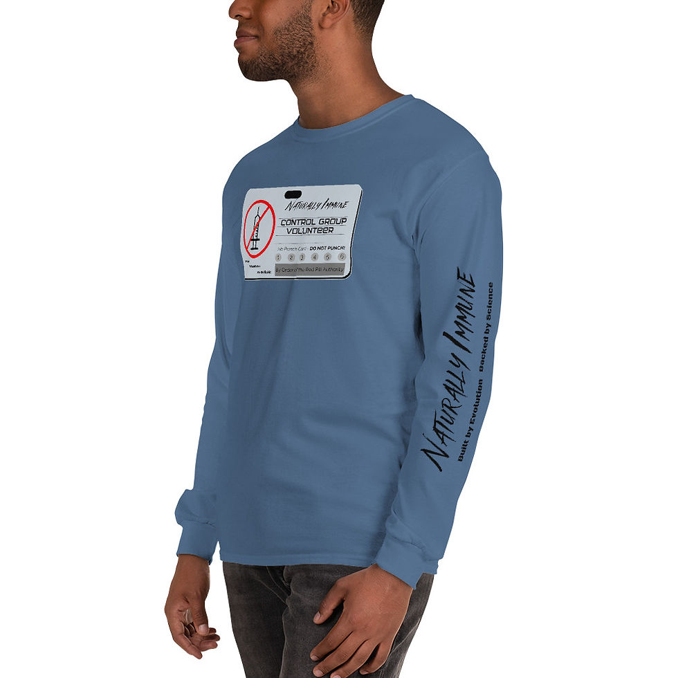 Thumbnail: Men’s Long Sleeve Shirt - Control Group Volunteer Black Print