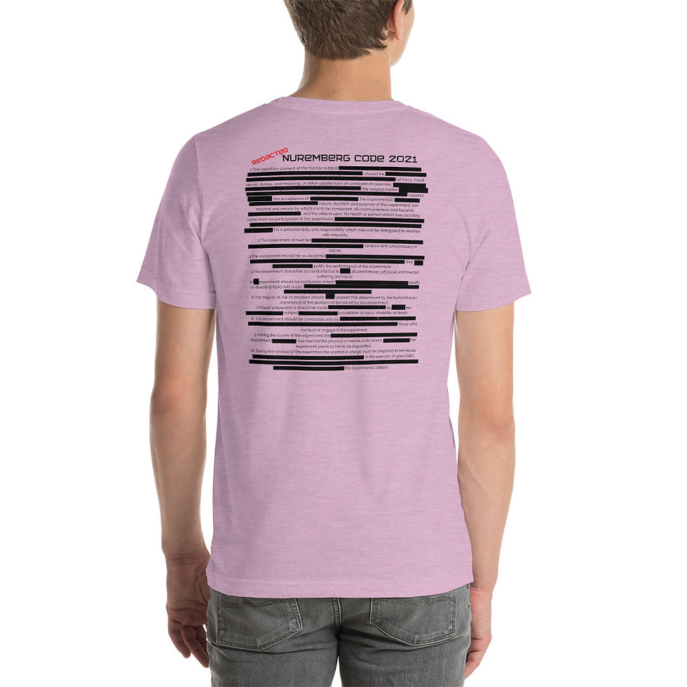 Thumbnail: Short-Sleeve Unisex T-Shirt - S/M - Patriotic Nuremberg Code 2021