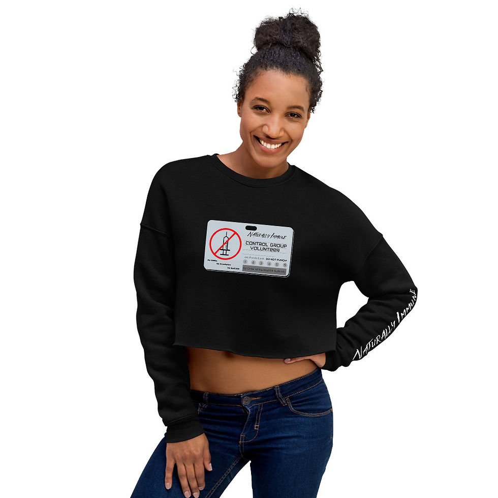Thumbnail: Crop Sweatshirt - Control Group Volunteer White Print