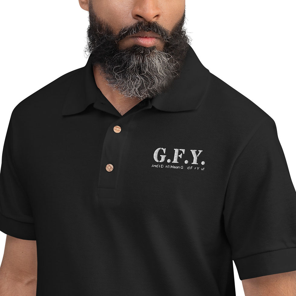 Thumbnail: Embroidered Polo Shirt - White Stitching - G.F.Y.