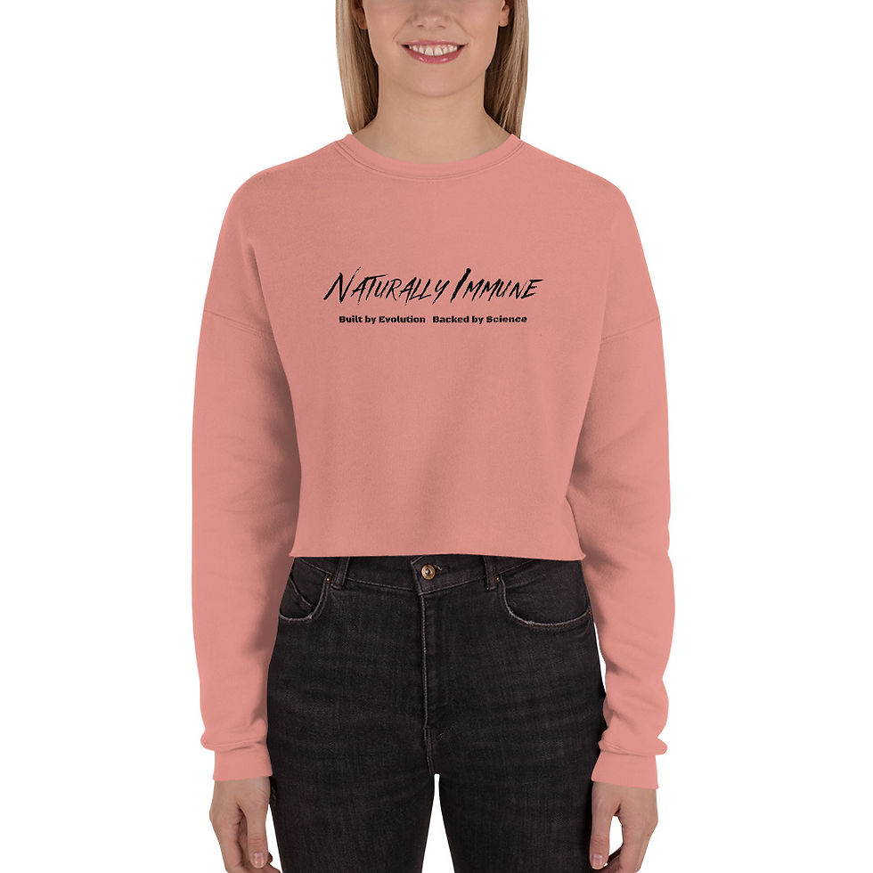 Thumbnail: Crop Sweatshirt - Naturally Immune Evolution Black Print