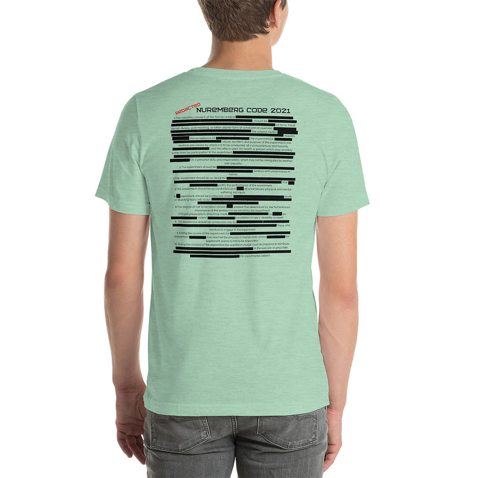 Thumbnail: Short-Sleeve Unisex T-Shirt - S/M - Patriotic Nuremberg Code 2021