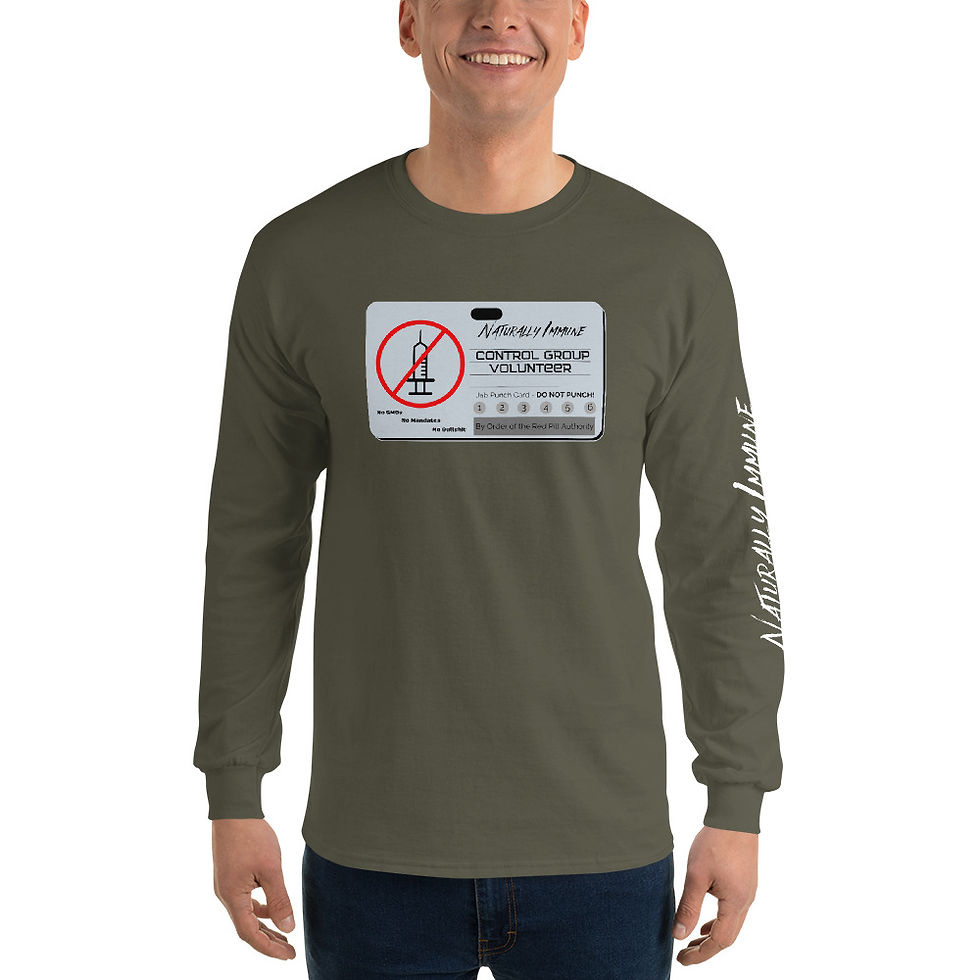 Thumbnail: Men’s Long Sleeve Shirt - Control Group Volunteer White Print