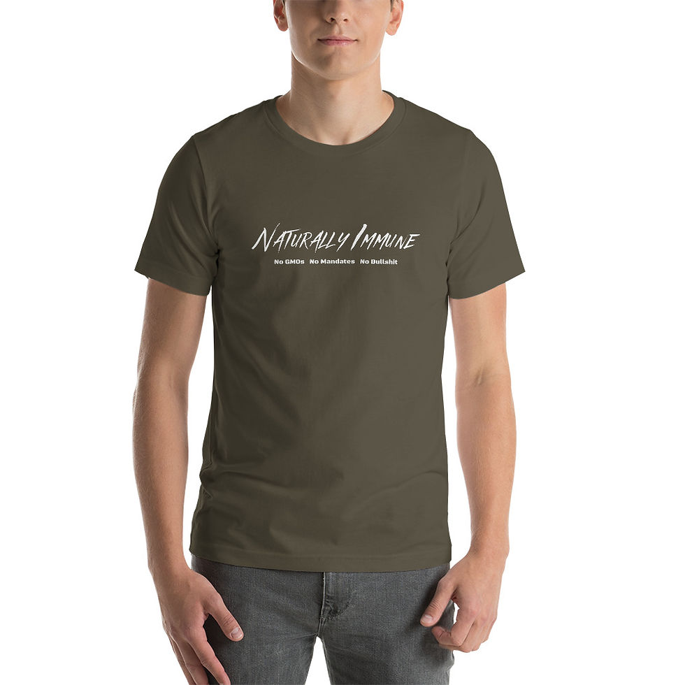 Thumbnail: Short-Sleeve Unisex T-Shirt - XL/2XL -Naturally Immune No GMO White print
