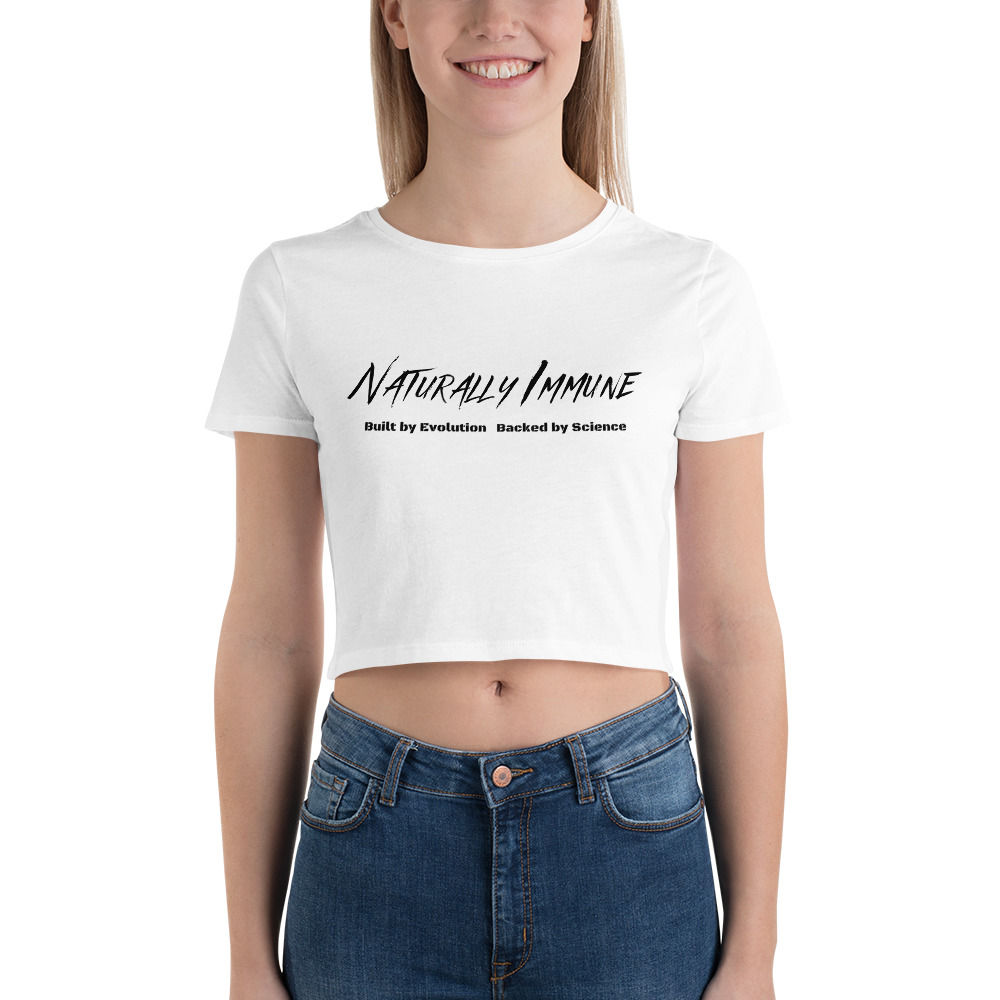 Women’s Crop Tee - Naturally Immune Evolution Black Print