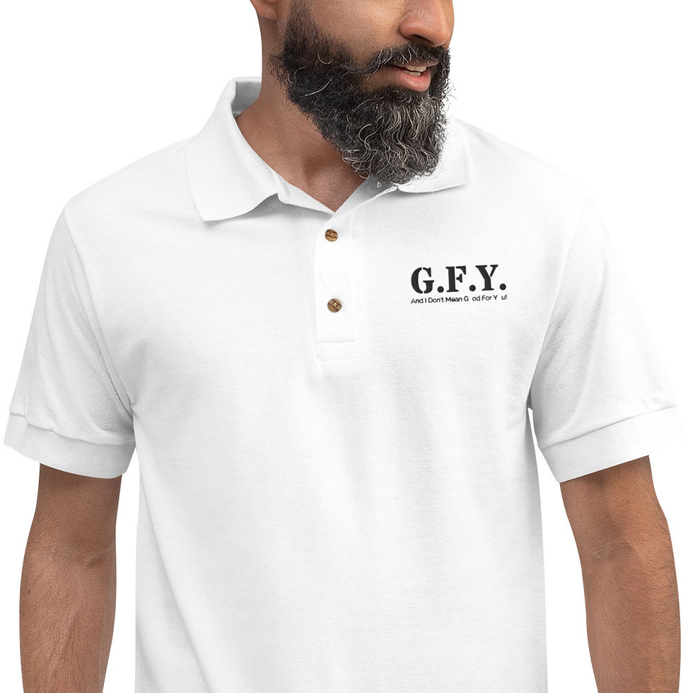 Thumbnail: Embroidered Polo Shirt - Black Stitching - G.F.Y.