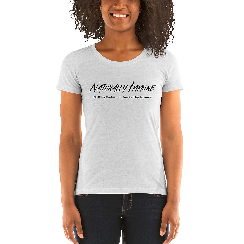 Thumbnail: Ladies' short sleeve t-shirt - Naturally Immune Evolution Black Print