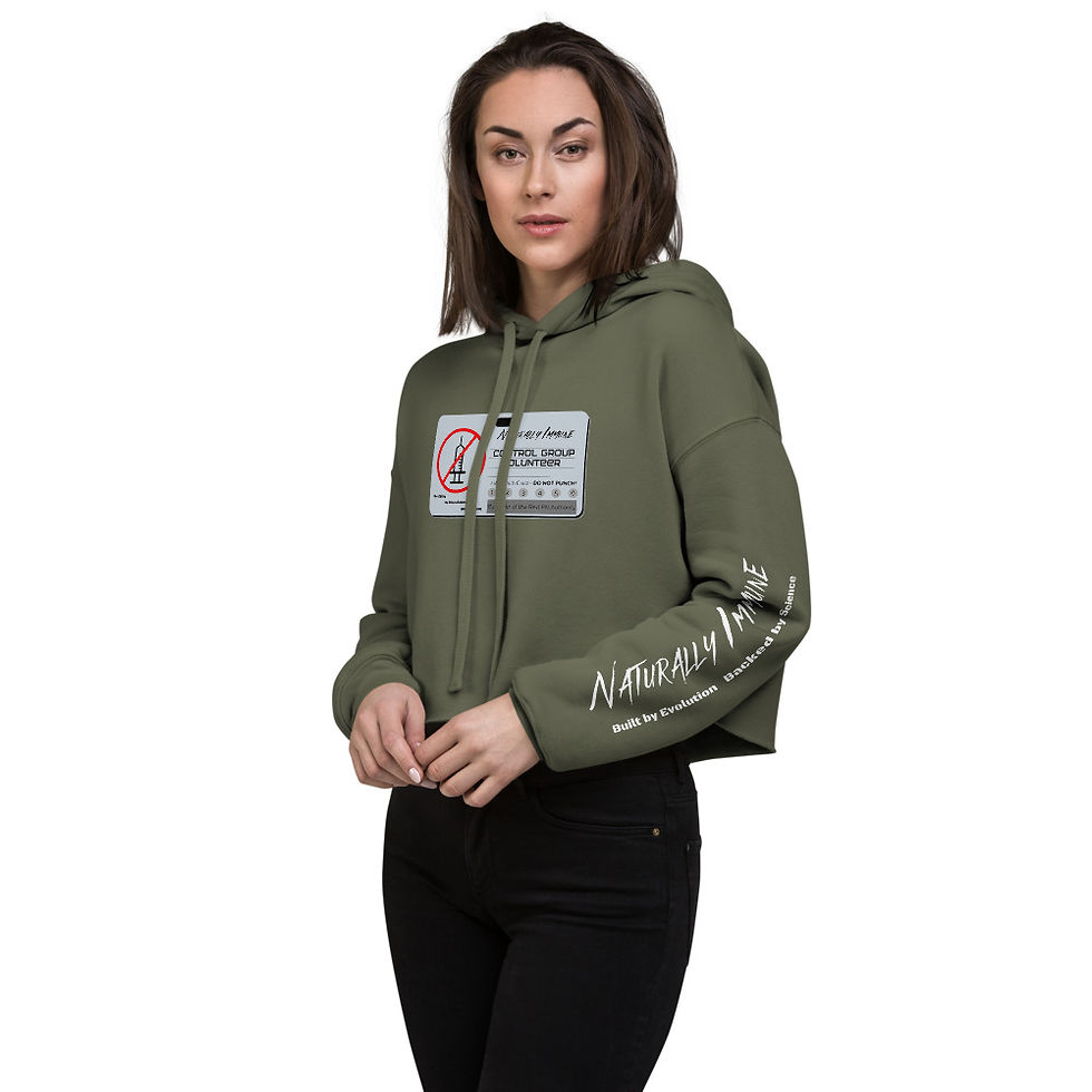 Thumbnail: Crop Hoodie - Control Group Volunteer White Print