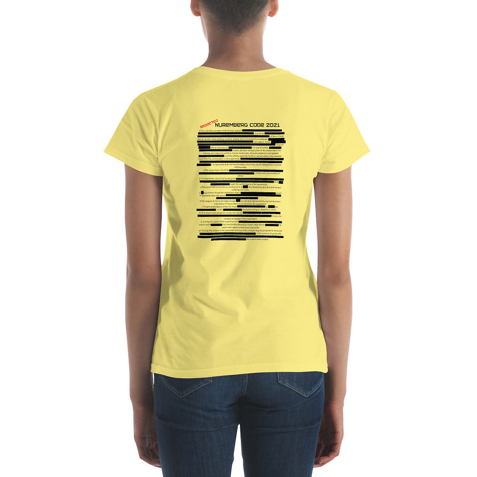 Thumbnail: Women's short sleeve t-shirt - Patriotic Nuremberg Code 2021