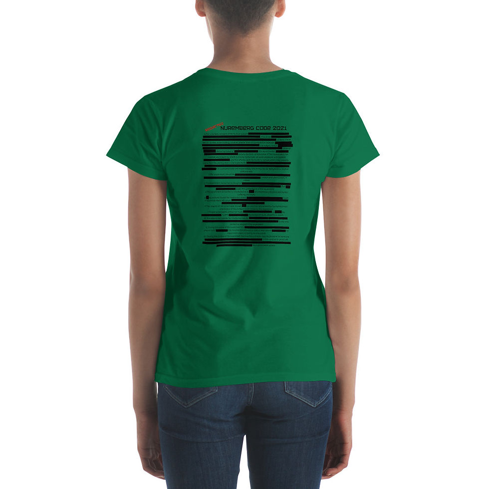 Thumbnail: Women's short sleeve t-shirt - Patriotic Nuremberg Code 2021
