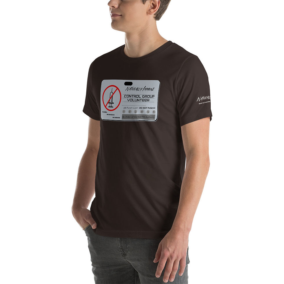 Thumbnail: Short-Sleeve Unisex T-Shirt S/M/L - Control Group Volunteer White Print