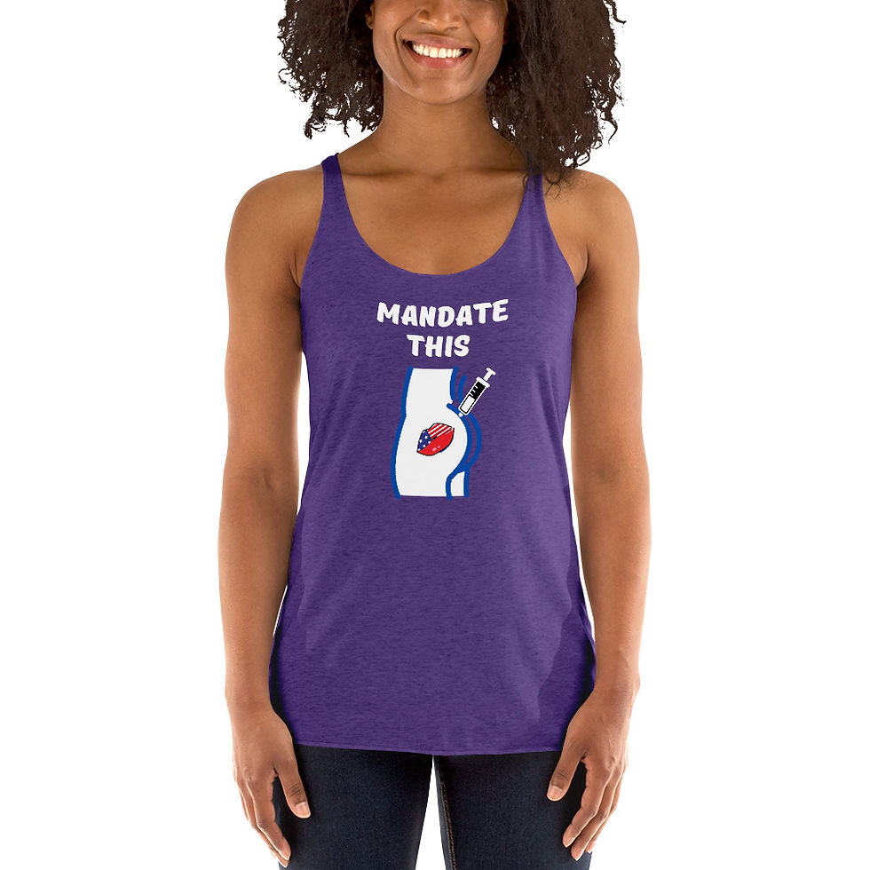 Thumbnail: Women's Racerback Tank - Mandate This White Print