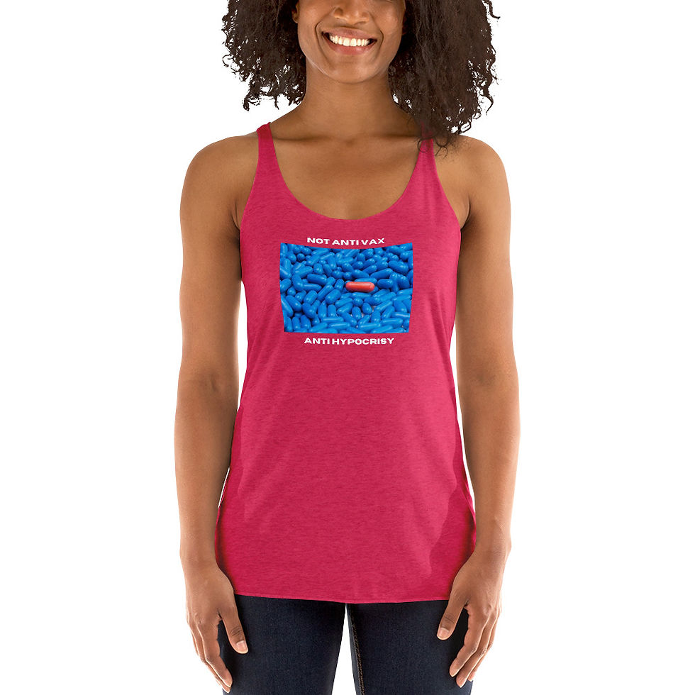 Thumbnail: Women's Racerback Tank - Antihypocrisy White Print