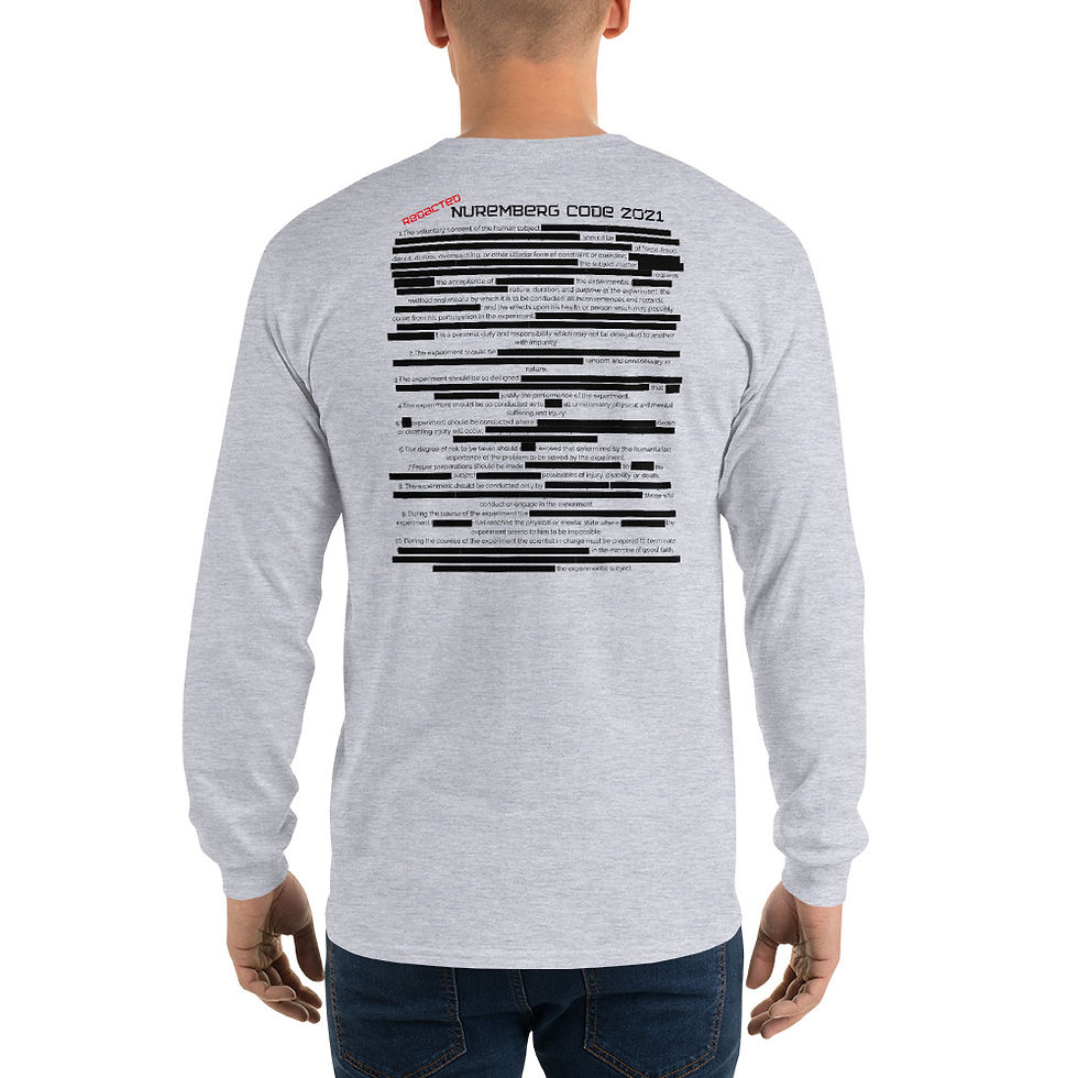 Thumbnail: Men’s Long Sleeve Shirt - Nuremberg Code 2021 No GMOs